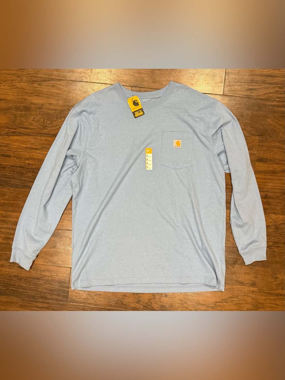 Carhartt Men's Long-Sleeve Pocket Tee in Light Blue